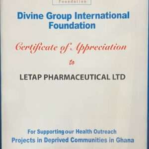 Letap Pharmacy awards and recognition Letap ia a leading Pharmaceutical Manufacturing Company in Ghana