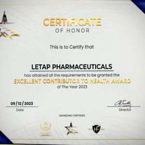 Excellent contrinutor to health award